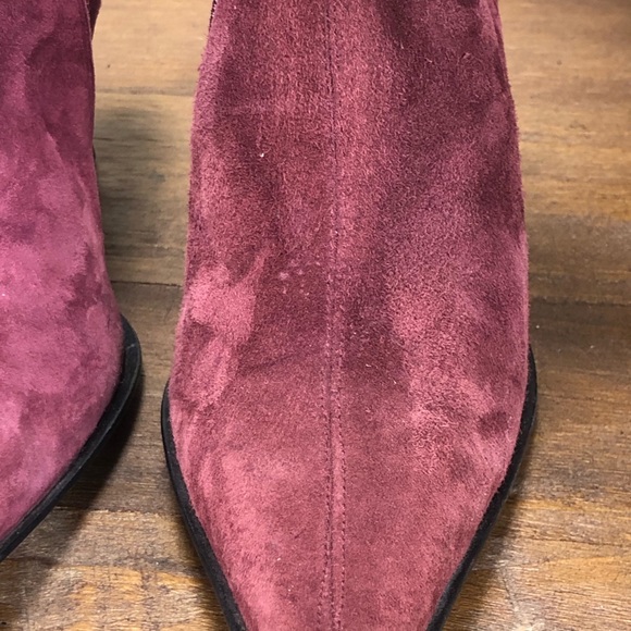 Kenneth Cole Purple Suede Pointed Heeled Boots - Picture 8 of 8